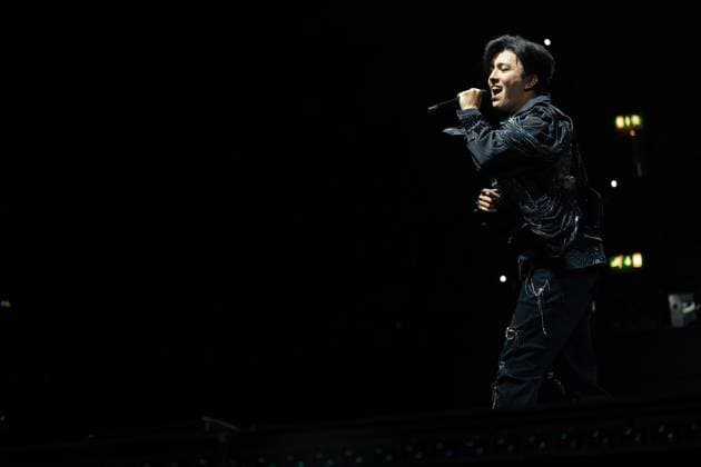 Dimash Qudaibergen in concert in London, UK - 12 Nov 2025 Dimash Qudaibergen performs on stage during his Stranger Tour at Ovo Wembley Arena. London United Kingdom Copyright: xLounisxTiarx xSOPAxImagesx DSC09623