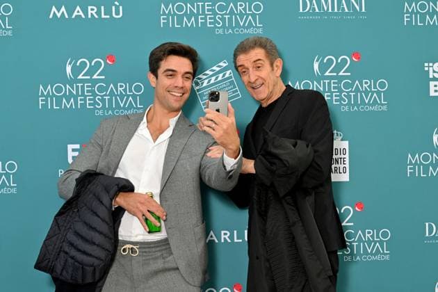 Gabriele and his father Ezio Greggio Launch and presentation of the Jury of the 22nd Monte Carlo Comedy Festival at the Grimaldi Forum in Monaco, November 12, 2025 Ezio Greggio, founder and president of the Festival, introduced the members of the Jury and the films in competition on the stage of the Salle Camille Blanc at the Grimaldi Forum Actress Claudia Gerini, is President of the Jury, Franco Nero, Honorary President, Teresa Riott and Daniel McVicar make up this cinematic quartet. The Festivals aim is to promote and enhance the different genres of comedy through film premieres, Thanks to the commitment of Ezio Greggio and the late Mario Monicelli, co-founder of the event, comedy has gained a new appreciation even at prestigious festiva Copyright: xBrunoxBebertx xBestimagexBrunoxBebertx xBestimagex