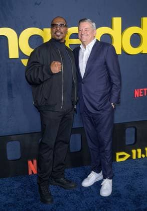 Being Eddie Premiere - Los Angeles, USA LOS ANGELES, USA. November 12, 2025: Eddie Murphy & Ted Sarandos at the premiere for Netflix s Being Eddie at the Tudum Theatre. Los Angeles CA USA  Copyright: xPaulxSmith Featureflashx