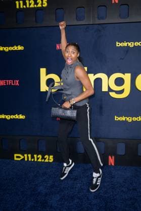Being Eddie Premiere - Los Angeles, USA LOS ANGELES, USA. November 12, 2025: Angel McCoughtry at the premiere for Netflix s Being Eddie at the Tudum Theatre. Los Angeles CA USA  Copyright: xPaulxSmith Featureflashx