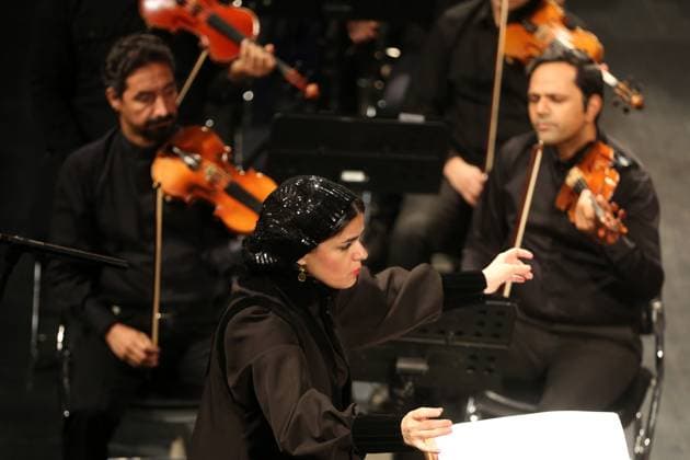 Paniz Faryusefi becomes first woman to lead Tehran Symphony Orchestra in Iran TEHRAN, IRAN - NOVEMBER 13: Tehran Symphony Orchestra performs under the baton of a female orchestra conductor Paniz Faryusefi for the first time at the Vahdat Hall in Tehran, Iran on November 13, 2025. Fatemeh Bahrami Anadolu Tehran Iran. Editorial use only. Please get in touch for any other usage.  Copyright: x2025xAnadoluxFatemehxBahramix