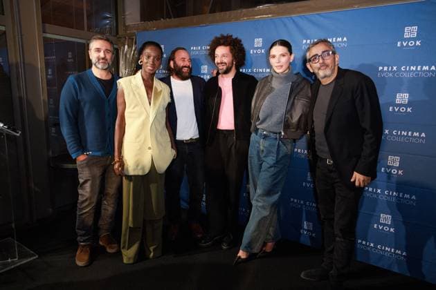 Prix Cinema Evok Collection - Paris Olivier Nakache, Eye Haïdara, Vincent Macaigne, William Lebghil, Joséphine Japy and Eric Toledano attend the Prix Cinema Evok Collection held at the Hotel Brach in Paris, France, on November 13, 2025. Photo by David Boyer ABACAPRESS.COM Paris France  Copyright: xBoyerxDavid ABACAx