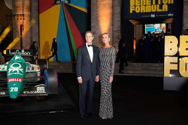 Alessandro Benetton und Gloria Tonon bei der Premiere der Sky-Dokumentation Benetton Formula im Space Cinema Moderno. Rom, 13.11.2025