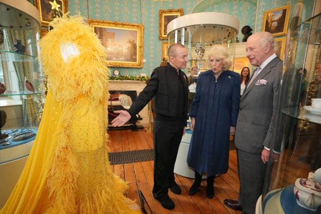 King Charles III visits Wales Britain s King Charles III and Queen Camilla view a fashion design as they join a celebratory reception marking Cyfarthfa Castle s 200th anniversary and the King s birthday in Merthyr Tydfil, Wales, Friday, Nov. 14, 2025., Credit:Kin Cheung Avalon GBR, Merthyr Tydfil  Copyright: xKinxCheungx xAvalonx 1052413698