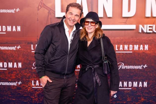 Premiere der 2. Staffel der Serie Landman in Berlin Berlin, 14.11.2025 Andreas Elsholz und mit seiner Frau Denise Zich bei der Premiere der 2. Staffel der Serie Landman im Zoo Palast in Berlin Berlin Copyright: xMatthiasxGränzdörferx