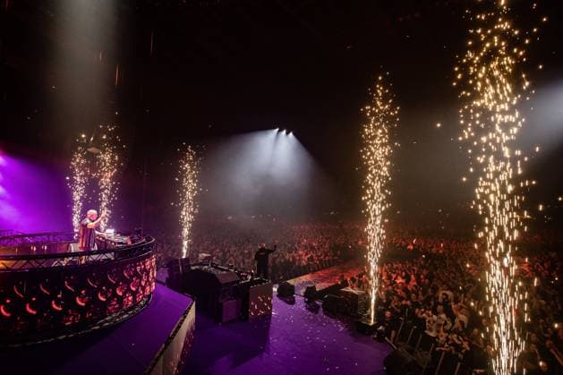 ARNHEM DJ Paul Elstak performing at the Gelredome stadium. The occasion was the celebration of his 30th anniversary hit Rainbow in the Sky. ANP PAUL BERGEN netherlands out - belgium out  Copyright: xx x542200549x originalFilename: 542200549.jpg