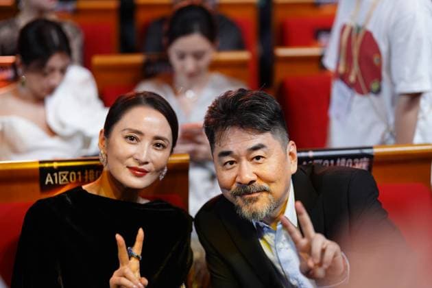 XIAMEN, CHINA - NOVEMBER 15: Actress Angel Jiang Qinqin and actor Chen Jianbin attend the award ceremony of the 38th Golden Rooster Award on November 15, 2025 in Xiamen, Fujian Province of China.  Copyright: xVCGx 111604080887