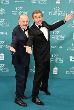 Monk, Italy: Monte Carlo, 22nd Monte Carlo Film Festival De La ComÃ die. Red carpet awards ceremony. Pictured: Massimo Boldi, Ezio Greggio Monk Italy  - ZUMAp169 20251115_zea_p169_680 Copyright: xManuelexMangiarottix