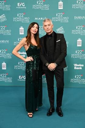 Monk, Italy: Monte Carlo, 22nd Monte Carlo Film Festival De La ComÃ die. Red carpet awards ceremony. Pictured: Giorgio Restelli, Sara Testa Monk Italy  - ZUMAp169 20251115_zea_p169_682 Copyright: xManuelexMangiarottix