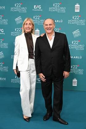 Monk, Italy: Monte Carlo, 22nd Monte Carlo Film Festival De La ComÃ die. Red carpet awards ceremony. Pictured: Giorgio Restelli, Gabriella Perino Monk Italy  - ZUMAp169 20251115_zea_p169_859 Copyright: xManuelexMangiarottix