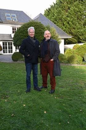Schauspieler Klaus J. Behrendt ( Kommissar Max Ballauf ) und Dietmar Bär (Kommissar Freddy Schenk ) , l-r, posiert am Set des 98. Kölner Tatort Der Glücklichmacher