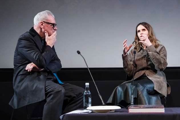 Mark Kermode und Felicity Jones in der Talkshow Mark Kermode Live in 3D im BFI Southbank. London, 17.11.2025
