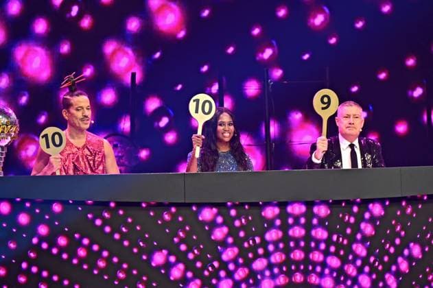 Let‘s Dance Live. Jorge Gonzalez , Motsi Mabuse und Joachim Llambi während der Live-Show Let‘s Dance am 17.11.2025 in der Festhalle Frankfurt. 20251117MWI096154