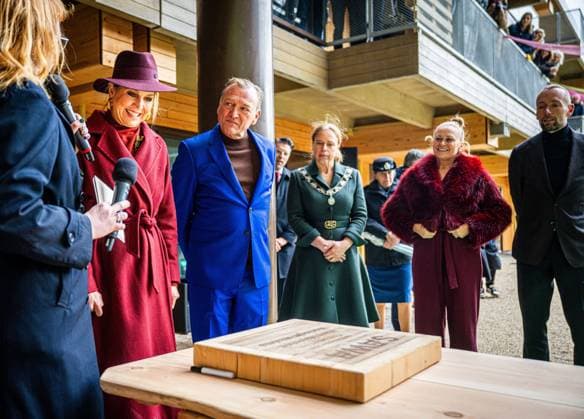 ROTTERDAM Queen Maxima at the opening of the SAWA residential building, which is constructed from wood. The queen is given a tour of the circular building and speaks with residents and developers. ANP FRANK DE ROO netherlands out - belgium out  Copyright: xx x542415207x originalFilename: 542415207