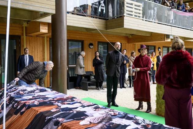 Rotterdam, The Netherlands, 2025-11-18 13:19:01 ROTTERDAM, 18-11-2025, SAWA. Queen Maxima opens the circular wooden residential building SAWA in Rotterdam. The building comprises over one hundred apartments and has been extensively developed in a circular and biobased manner, with a focus on nature and affordable housing. PHOTO: NLBeeld Patrick van Emst Credit: NL Beeld Patrick van Emst  Copyright: xx x