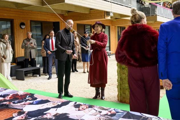 Rotterdam, The Netherlands, 2025-11-18 13:19:14 ROTTERDAM, 18-11-2025, SAWA. Queen Maxima opens the circular wooden residential building SAWA in Rotterdam. The building comprises over one hundred apartments and has been extensively developed in a circular and biobased manner, with a focus on nature and affordable housing. PHOTO: NLBeeld Patrick van Emst Credit: NL Beeld Patrick van Emst  Copyright: xx x