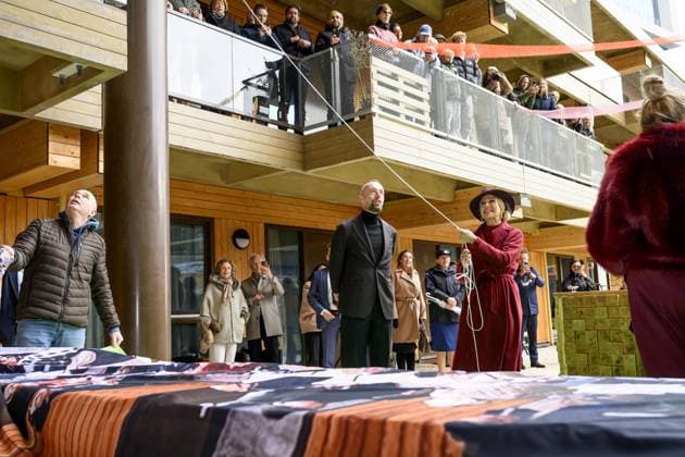 Rotterdam, The Netherlands, 2025-11-18 13:19:28 ROTTERDAM, 18-11-2025, SAWA. Queen Maxima opens the circular wooden residential building SAWA in Rotterdam. The building comprises over one hundred apartments and has been extensively developed in a circular and biobased manner, with a focus on nature and affordable housing. PHOTO: NLBeeld Patrick van Emst Credit: NL Beeld Patrick van Emst  Copyright: xx x