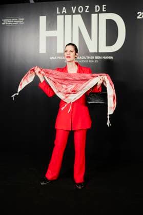 Premiere of La voz de Hind Actress Lidia San José poses during the red carpet of the film La voz de Hind, at the Palacio de la Prensa, on November 18, 2025, in Madrid Spain The film narrates the anguished wait of a six-year-old Palestinian girl trapped in a car under fire in Gaza, while the Red Crescent tries to rescue her, trapped in a car under fire in Gaza, while the Red Crescent tries to rescue her The film focuses on the drama of the calls for help and the helplessness of those who try to help her, without showing explicit violence 18 NOVEMBER 2025 PREMIERE FILM PRESENTATION CINEMA GAZA Madrid Madrid Spain  Copyright: xMateoxLanzuelax 7109967