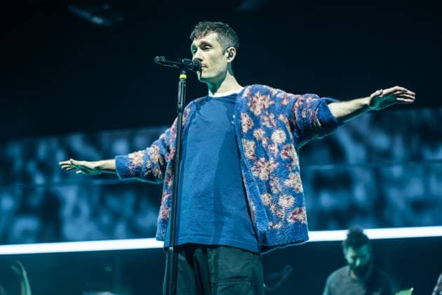 Dan Smith of Bastille seen performing live on stage during their UK tour. Bastille Performed at London O2 Arena UK as the last night of their From All Sides Songs from the First 15 years, UK Tour on 18th November 2025 Bastille are Dan Smith, Will Farquarson, Kyle Simmons and Chris Wood, The Band Bastille was also joined by guest touring musicians. London United Kingdom Copyright: xBonniexBritainx xSOPAxImagesx BAS09363