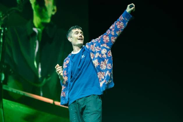Dan Smith of Bastille seen performing live on stage during their UK tour. Bastille Performed at London O2 Arena UK as the last night of their From All Sides Songs from the First 15 years, UK Tour on 18th November 2025 Bastille are Dan Smith, Will Farquarson, Kyle Simmons and Chris Wood, The Band Bastille was also joined by guest touring musicians. London United Kingdom Copyright: xBonniexBritainx xSOPAxImagesx BAS09482