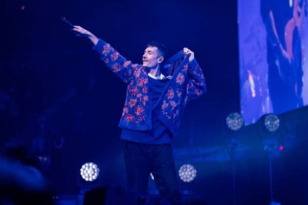 November 18, 2025, London, United Kingdom: Dan Smith of Bastille seen performing live on stage during their UK tour. Bastille Performed at London O2 Arena UK as the last night of their From All Sides Songs from the First 15 years, UK Tour on 18th November 2025.Bastille are Dan Smith, Will Farquarson, Kyle Simmons and Chris Wood, The Band Bastille was also joined by guest touring musicians. London United Kingdom - ZUMAs197 20251118_aaa_s197_427 Copyright: xBonniexBritainx