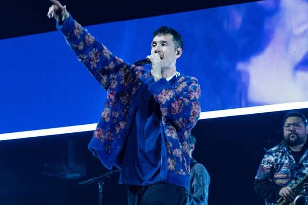 November 18, 2025, London, United Kingdom: Dan Smith of Bastille seen performing live on stage during their UK tour. Bastille Performed at London O2 Arena UK as the last night of their From All Sides Songs from the First 15 years, UK Tour on 18th November 2025.Bastille are Dan Smith, Will Farquarson, Kyle Simmons and Chris Wood, The Band Bastille was also joined by guest touring musicians. London United Kingdom - ZUMAs197 20251118_aaa_s197_431 Copyright: xBonniexBritainx