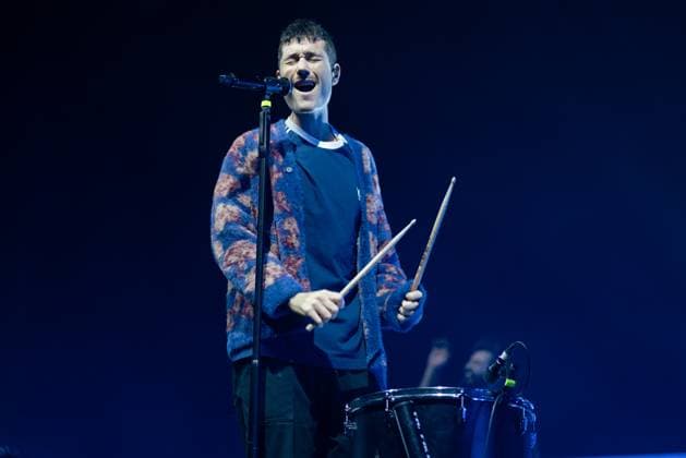 November 18, 2025, London, United Kingdom: Dan Smith of Bastille seen performing live on stage during their UK tour. Bastille Performed at London O2 Arena UK as the last night of their From All Sides Songs from the First 15 years, UK Tour on 18th November 2025.Bastille are Dan Smith, Will Farquarson, Kyle Simmons and Chris Wood, The Band Bastille was also joined by guest touring musicians. London United Kingdom - ZUMAs197 20251118_aaa_s197_433 Copyright: xBonniexBritainx