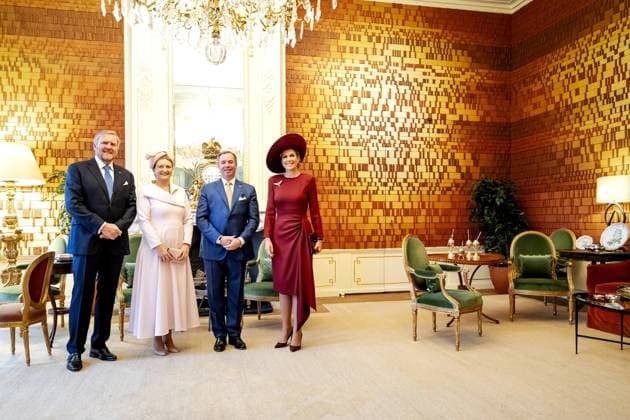 Den Haag, The Netherlands, 2025-11-19 08:57:05 THE HAGUE, 19-11-2025, King Willem-Alexander and Queen Maxima receive Grand Duke Guillaume and Grand Duchess StÃ phanie of Luxembourg for a one-day visit. King Willem-Alexander and Queen Maxima receive the Grand Ducal Couple in audience at Huis ten Bosch Palace. PHOTO: NLBeeld POOL NLBeeld Robin van Lonkhuijsen Credit: NL Beeld Patrick van Emst  Copyright: xx x