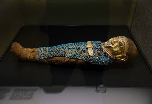 Mummies at the Museum of Mankind - Paris Mummies at the Museum of Mankind (Musee de L Homme). Mummies during a media preview of the exhibition in Paris, France on November 18, 2025. Photo by Alain Apaydin ABACAPRESS Paris France  Copyright: xApaydinxAlain ABACAx