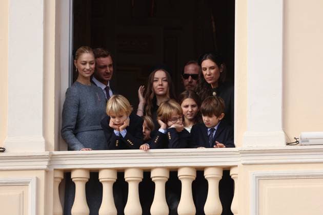 Balcony Palace during the Monaco National Day Celebrations NO TABLOIDS WEB & PRINT, BILDZEITUNG OUT, BILD.DE OUT, NO DAILY MAIL, NO DAILY MAIL GROUP, NO VOICI, NO CLOSER, NO PUBLIC Princess Charlotte, Princess Stephanie, Caroline, of Monaco,Andrea Casiraghi, Tatiana Santo Domingo ,Pierre Casiraghi, Beatrice Borromeo ,Louis Ducruet at the Balcony Palace during the Monaco National Day Celebrations, on November 19 TH 2025 Copyright: xFabricexChasseryx