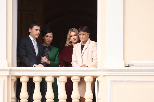 Balcony Palace during the Monaco National Day Celebrations NO TABLOIDS WEB & PRINT, BILDZEITUNG OUT, BILD.DE OUT, NO DAILY MAIL, NO DAILY MAIL GROUP, NO VOICI, NO CLOSER, NO PUBLIC Princess Charlotte, Princess Stephanie, Caroline, of Monaco,Andrea Casiraghi, Tatiana Santo Domingo ,Pierre Casiraghi, Beatrice Borromeo ,Louis Ducruet at the Balcony Palace during the Monaco National Day Celebrations, on November 19 TH 2025 Copyright: xFabricexChasseryx