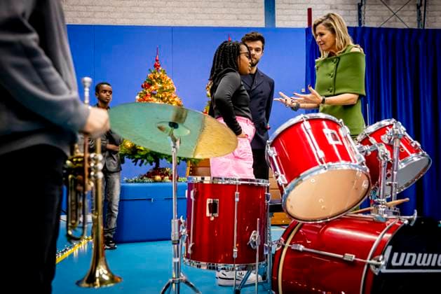 20-11-2025 Amsterdam Queen Maxima, as honorary chair of Meer Muziek in de Klas (More Music in the Classroom), visited the Mobiel school in Amsterdam. The school band performs during the annual Christmas Music Gala, which raises awareness of the importance of music and creative education. Â  Copyright: xPPEx
