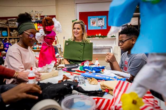 20-11-2025 Amsterdam Queen Maxima, as honorary chair of Meer Muziek in de Klas (More Music in the Classroom), visited the Mobiel school in Amsterdam. The school band performs during the annual Christmas Music Gala, which raises awareness of the importance of music and creative education. Â  Copyright: xPPEx