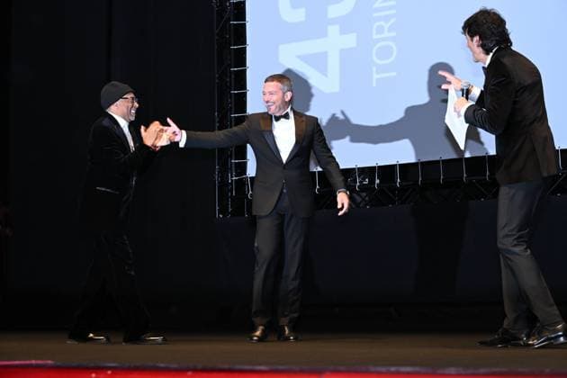 Turin Film Festival 2025, Opening Night - Awards Ceremony. Pictured: Spike Lee, Antonio Banderas, Giulio Base  Copyright: xMaurizioxD Avanzox xipa-agency.netx xDxAvanzo xMangiarottix IPA_Agency_IPA68227454