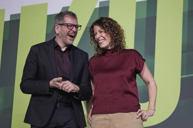 Landesdelegiertenkonferenz Bündnis90 Die Grünen ** NUR FÜR REDAKTIONELLE ZWECKE ** EDITORIAL USE ONLY **<p>Werner Graf (Bündnis90 Die Grünen) und Bettina Jarasch (Bündnis90 Die Grünen) werden bei der Landesdelegiertenkonferenz ihrer Partei für die Ämter der Spitzenkandidaten bei der Abgeordnetenhauswahl gewählt. Deutschland Berlin Berlin Copyright: JörgxCarstensen