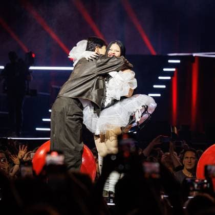 The Netherlands, 2025-11-20 22:53:50 NLD Amsterdam 20251120 - 5th edition of the Big Song Festival in Ziggo DomePictured: Miriana Conte with Marcus & Martinus  Copyright: xx x