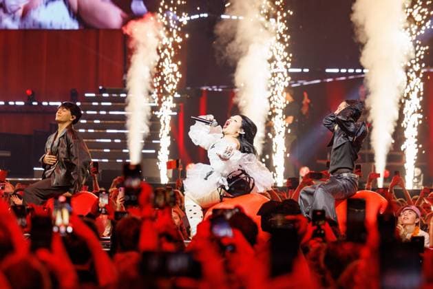 The Netherlands, 2025-11-20 22:53:39 NLD Amsterdam 20251120 - 5th edition of the Big Song Festival in Ziggo DomePictured: Miriana Conte with Marcus & Martinus  Copyright: xx x