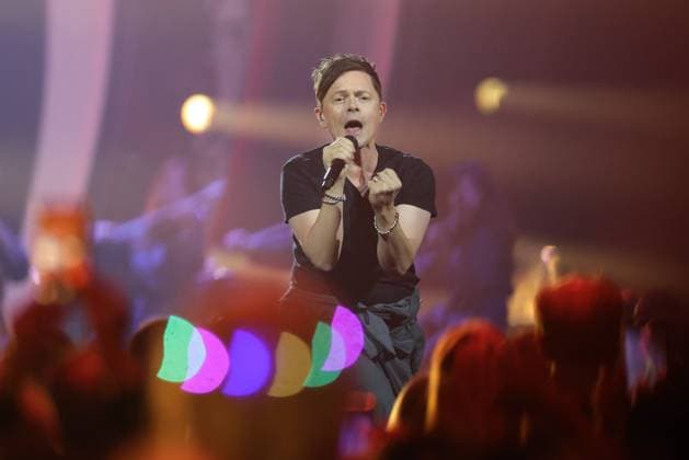 Die Giovanni Zarrella Show - Wir sagen Dankeschön Michael Patrick Kelly (Irisch-US-amerikanischer Sänger, Musiker und Songwriter). Die Giovanni Zarrella Show. ZDF-Live Sendung vom 22.11.2025 in der Baden-Arena Offenburg unter dem Motto Wir sagen Dankeschön. Offenburg, Baden-Württemberg, Deutschland.