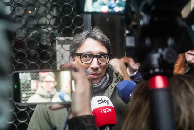 Milan, Ornella Vanoni s funeral in the church of San Marco in the Brera district. Pictured: Paolo Jannacci.  Copyright: xEmanuelexRobertoxDexCarlix xipa-agency.netx xPoolxEmanuelexDexCarlixexFrancesx IPA_Agency_IPA68336668