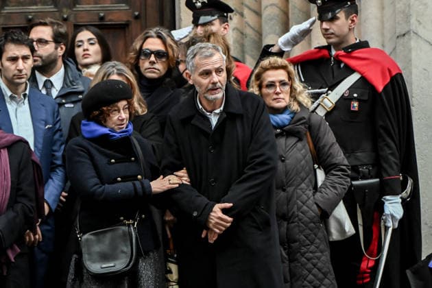 November 24, 2025, Milano, Mi, Italia: Cristiano Ardenzi, figlio della Vanoni pictured during Ornella Vanoni s funeral in Milan Nov 24th 2025 Milano Italia  - ZUMAa289 20251124_zia_a289_087 Copyright: xNicolaxMarfisi Agfx