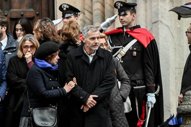 November 24, 2025, Milano, Mi, Italia: Cristiano Ardenzi, figlio della Vanoni pictured during Ornella Vanoni s funeral in Milan Nov 24th 2025 Milano Italia  - ZUMAa289 20251124_zia_a289_088 Copyright: xNicolaxMarfisi Agfx