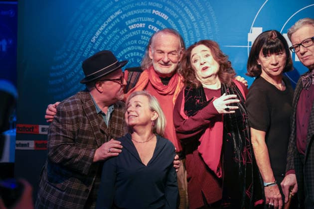 Premiere Münster-Tatort. Pressetermin zur Premiere des neuen ;Münster-Tatort Die Erfindung des Rades. Die Ausstrahlung ist am 7. Dezember im Ersten und der ARD Mediathek. Axel Prahl, als Frank Thiel und Mechthild Großmann, als Wilhelmine Klemm, Claus D. Clausnitzer, als Herbert Vaddern Thiel, ChrisTine Urspruch, als Silke Haller. Münster, Nordrhein-Westfalen, DEU, Deutschland, 25.11.2025
