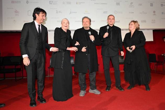43rd Turin Film Festival - Awarding of The Mole Stella to Vanessa Redgrave Franco Nero, Vanessa Redgrave Franco Nero, Vanessa Redgrave during the 43rd Turin Film Festival - Awarding of The Mole Stella to Vanessa Redgrave. Day 4 - Mole Stars Award to Vanessa Redgrave. Turin, Italy on November 25, 2025. Photo by Maurizio D Avanzo MD Photo IPA ABACAPRESS.COM Turin Italy  Copyright: xIPA ABACAx