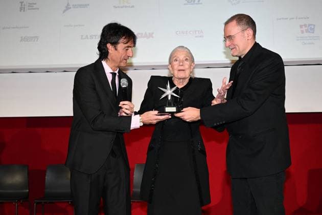 43rd Turin Film Festival - Awarding of The Mole Stella to Vanessa Redgrave Giulio Base, Vanessa Redgrave, Carlo Gabriel Nero during the 43rd Turin Film Festival - Awarding of The Mole Stella to Vanessa Redgrave. Day 4 - Mole Stars Award to Vanessa Redgrave. Turin, Italy on November 25, 2025. Photo by Maurizio D Avanzo MD Photo IPA ABACAPRESS.COM Turin Italy  Copyright: xIPA ABACAx