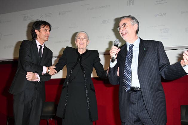 43rd Turin Film Festival - Awarding of The Mole Stella to Vanessa Redgrave Vanessa Redgrave, Giulio Base, Carlo Gabriel Nero during the 43rd Turin Film Festival - Awarding of The Mole Stella to Vanessa Redgrave. Day 4 - Mole Stars Award to Vanessa Redgrave. Turin, Italy on November 25, 2025. Photo by Maurizio D Avanzo MD Photo IPA ABACAPRESS.COM Turin Italy  Copyright: xIPA ABACAx