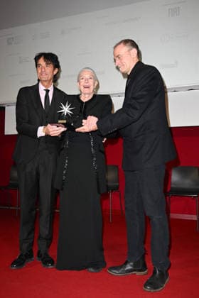43rd Turin Film Festival - Awarding of The Mole Stella to Vanessa Redgrave Vanessa Redgrave, Giulio Base, Carlo Gabriel Nero during the 43rd Turin Film Festival - Awarding of The Mole Stella to Vanessa Redgrave. Day 4 - Mole Stars Award to Vanessa Redgrave. Turin, Italy on November 25, 2025. Photo by Maurizio D Avanzo MD Photo IPA ABACAPRESS.COM Turin Italy  Copyright: xIPA ABACAx