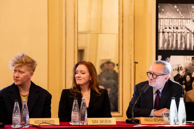 Premiere At La Scala -Lady Macbeth Of The Mtsensk District- Press Conference La Scala Theatre - Milan, Italy Vasily Barkhatov;Sara Jakubiak;Paolo Besana Premiere At La Scala -Lady Macbeth Of The Mtsensk District- Press Conference La Scala Theatre - Milan, Italy 26th November 2025  Copyright: xALFONSOxCATALANO SGPITALIAx