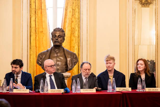 Premiere At La Scala -Lady Macbeth Of The Mtsensk District- Press Conference La Scala Theatre - Milan, Italy Tommaso Sacchi;Fortunato Ortombina;Riccardo Chailly;Vasily Barkhatov;Sara Jakubiak Premiere At La Scala -Lady Macbeth Of The Mtsensk District- Press Conference La Scala Theatre - Milan, Italy 26th November 2025  Copyright: xALFONSOxCATALANO SGPITALIAx