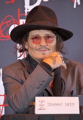 Actor Johnny Depp attends a press conference for his exhibition A Bunch of Stuff -Tokyo in Tokyo, Japan on Thursday, November 27, 2025. His art exhibition will open November 28 to May 6, 2026.  TKP2025112711 KEIZOxMORI