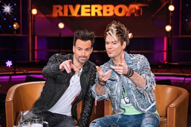 MDR - Riverboat. Magier Ehrlich Brothers anläßlich der Aufzeichnung der MDR - Talkshow Riverboat am 27.11.2025 in der Mediacity Leipzig. 20251127SFL0041
